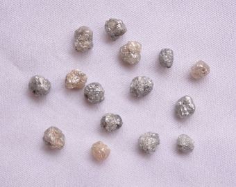 Natural White Grey Rough Diamond, Rough Diamond, Conflict Free, 3.40Carat, Raw Diamond, Loose Diamond, 4.5x4mm - 4.5x6.5mm, 5 Pieces