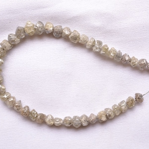 Gray Diamond Beads, 4mm To 5mm Rough Diamond, Conflict Free, Uncut Diamond, Raw Diamond Beads, Loose Diamond Beads, 21 Pieces