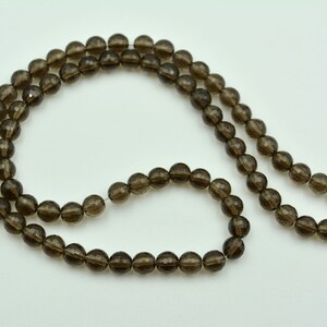 Smoky Quartz Gemstone Beads, Faceted Gemstone Round Beads, 6mm, Smoky Quartz Beads, Smoky Quartz Gemstone For Jewelry, 18 Inch Strand