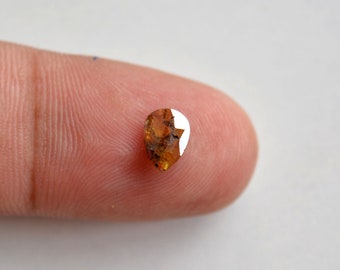 Natural Yellow Brown Diamond, 5x7mm, Polished Rose Cut Diamond, Faceted Diamond, Pear Shape Diamond, Conflict Free Diamond, 0.60 Carat