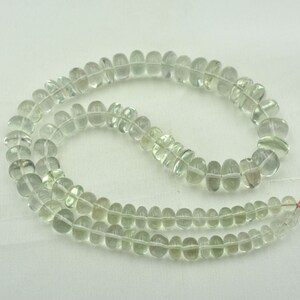 Green Amethyst Gemstone Beads, 6mm To 12mm, Amethyst Plain Rondelle Beads, Amethyst Beads, Gemstone For Jewelry, 18 Inch Strand