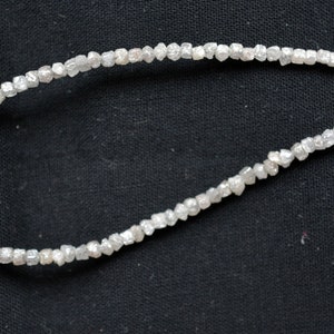 Grey Diamond Beads, Raw Diamond Beads, Natural Rondelle Rough Diamond, Conflict Free, Diamonds For Jewelry, 2.20mm - 2.50mm, 8 Inch Strand
