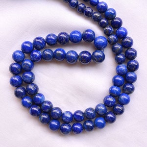 Lapis Round Shape Beads, Lapis Lazuli Gemstone Beads, Plain Round Beads, 5mm To 8mm, Gemstone Necklace, Gemstone For Jewelry, 18 Inch Strand