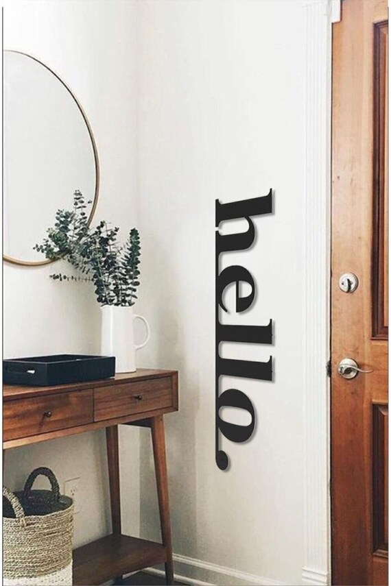 Hello Wall Art Decor Etsy