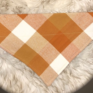 Golden plaid dog bandana