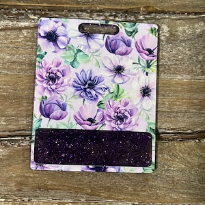 Purple floral horizontal badge buddy