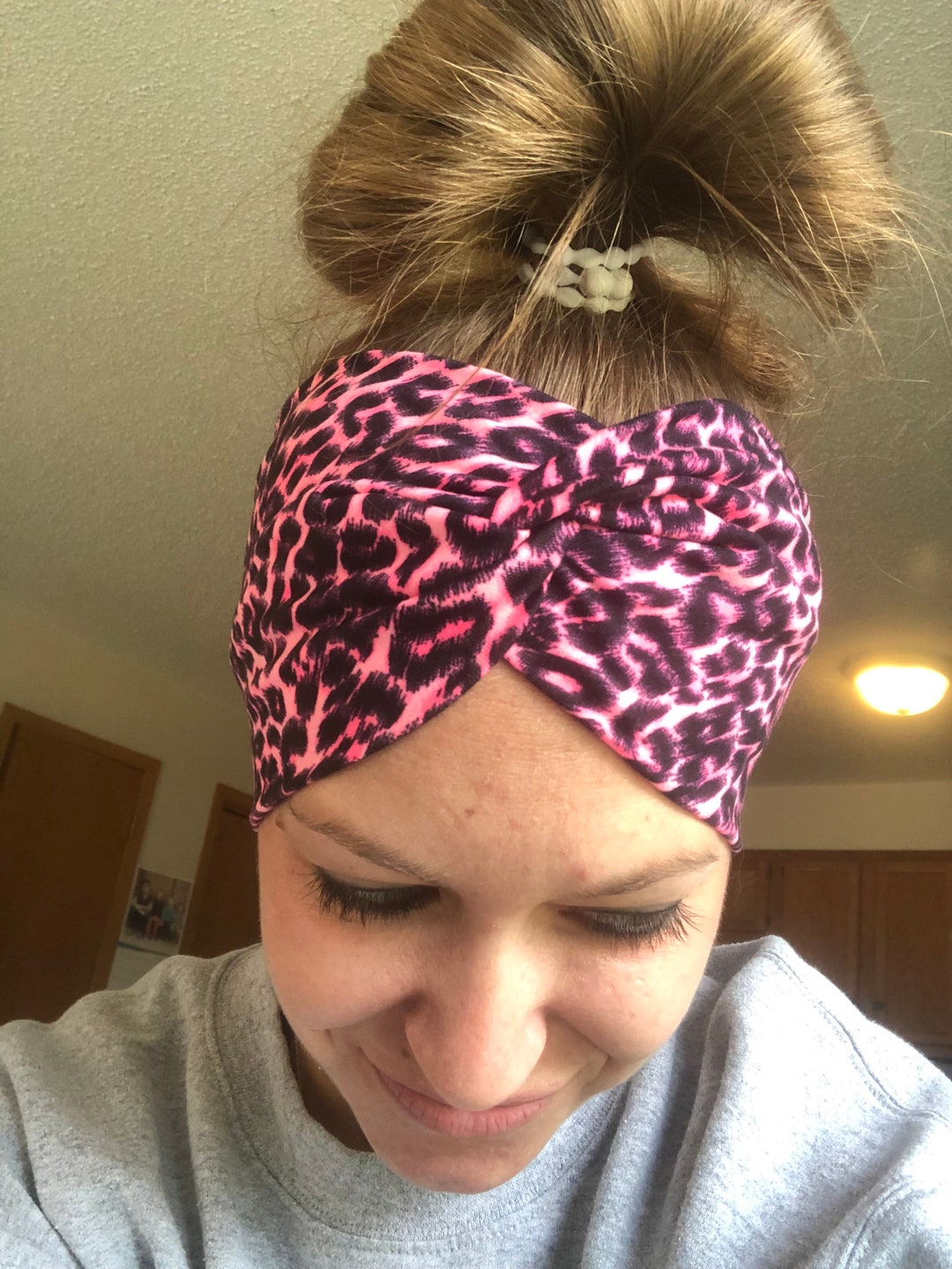 Pink Cheetah Headband Etsy