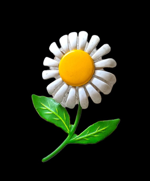 Vintage Daisy Brooch, flower power, from 1970s. - image 10