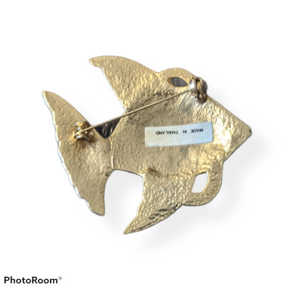 Vintage Art deco fish brooch 2x2 inches, unique, … - image 6