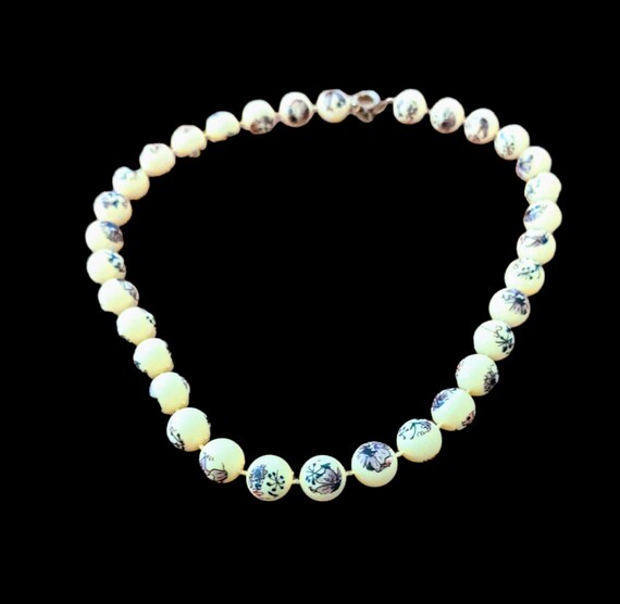 Vintage porcelain Transfer Ware beaded necklace w… - image 8