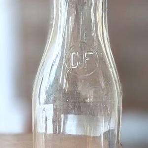 Vintage Milk Bottle, Embossed Milk Bottle.