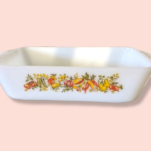 Vintage Anchor Hocking vegetable harvest loaf pan, one quart, #441.