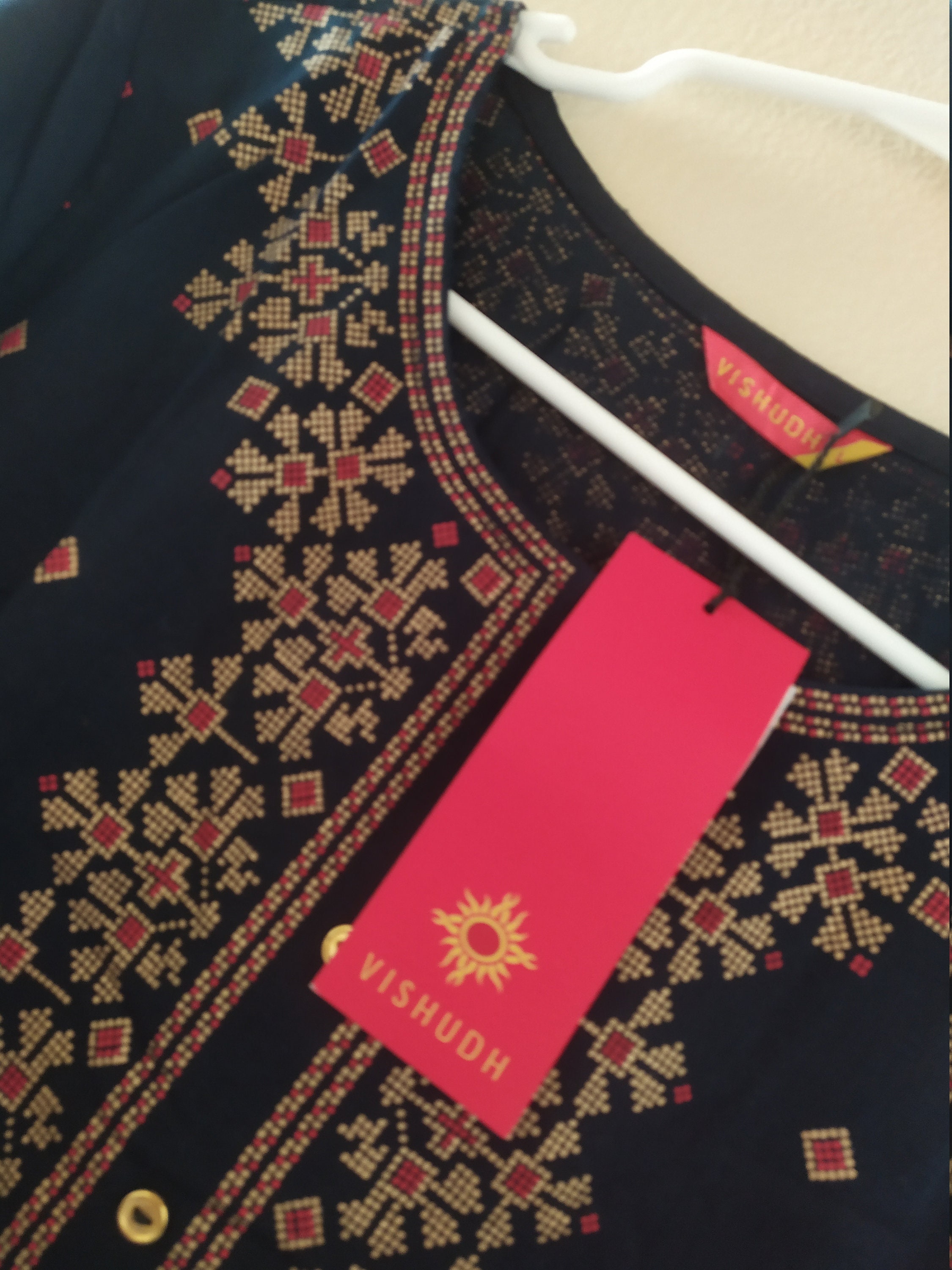 Women Floral Printed Pure Cotton Straight Kurti