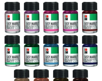 Marabu Easy Marble Paint - New 2021 & 2022 Release - Marbling Paint for Water Art, Hydro Dipping, Tumbler Making - 15ml - Choose Your Color