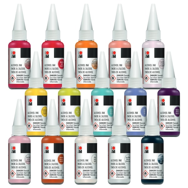 Alcohol Ink for Tumbler Making, Epoxy Resin Art, Ceramics, and More - New 2021 & 2022 Release of Marabu Alcohol Inks -  Choose Your Color