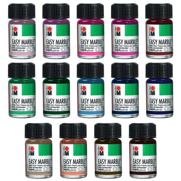 Marabu Easy Marble Paint - New 2021 & 2022 Release - Marbling Paint for Water Art, Hydro Dipping, Tumbler Making - 15ml - Choose Your Color