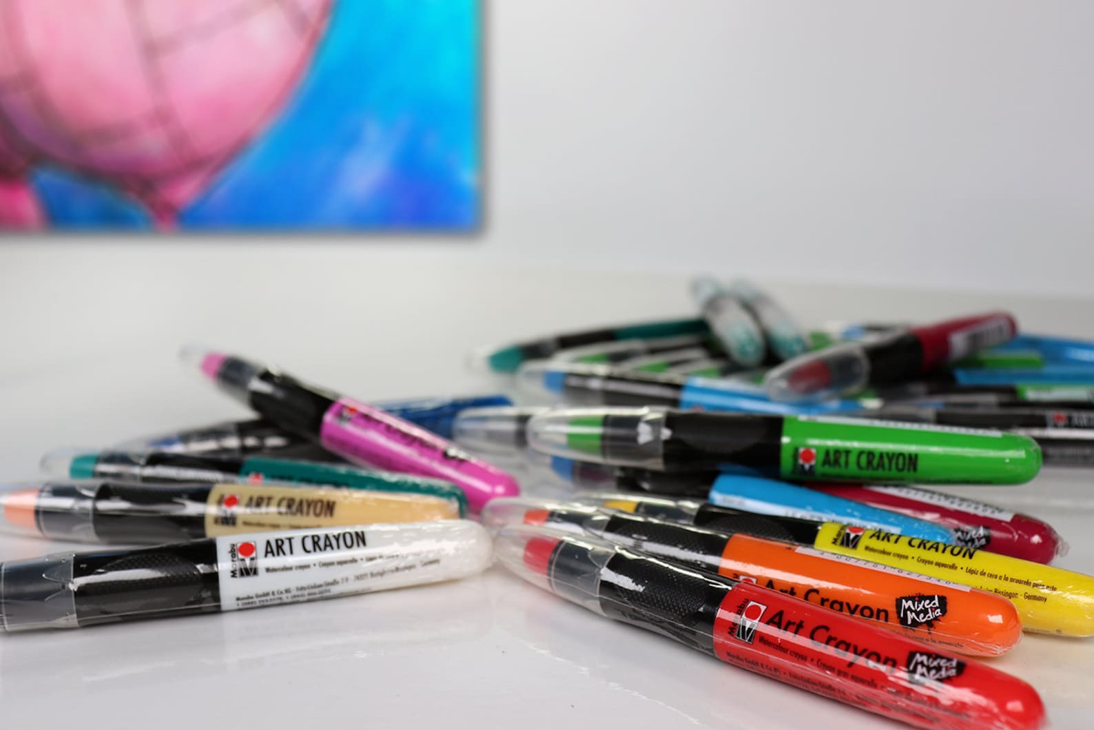 Marabu Art Crayons for Mixed Media 26 Smooth and Easy Blending