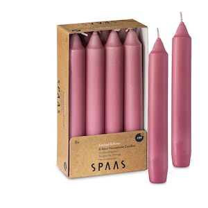 6&quot; Rose Blush Candlesticks, 5 Hour Burning Time, Unscented Pink Candles for Wedding, Valentines Day, Holiday, Home Decoration - Pack of 8