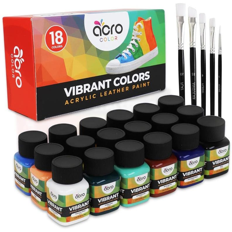 Acrylic Leather Paint Set: Vibrant, Metallic, Pastel & Neon Colors - Etsy