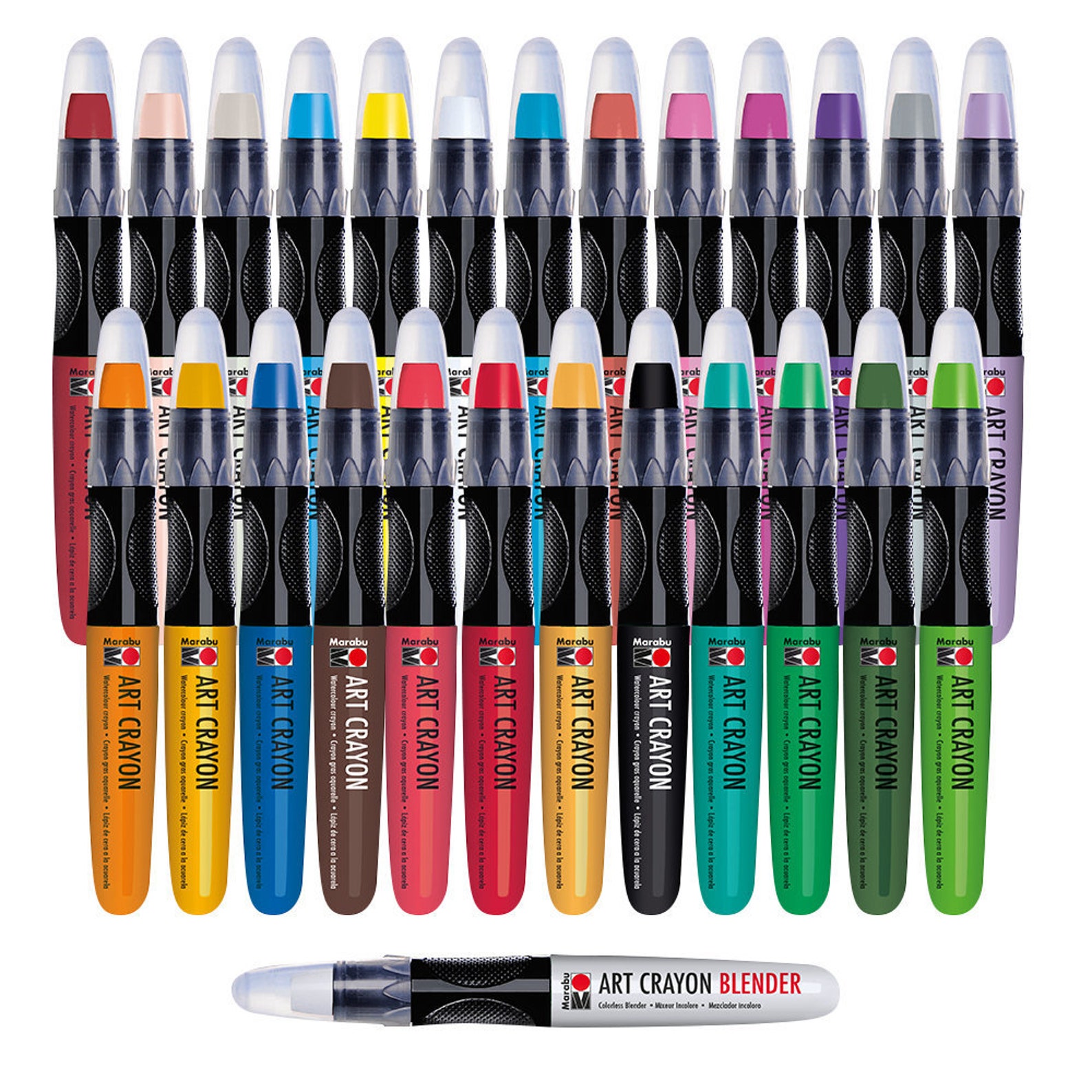 Marabu Art Crayons for Mixed Media 26 Smooth and Easy Blending
