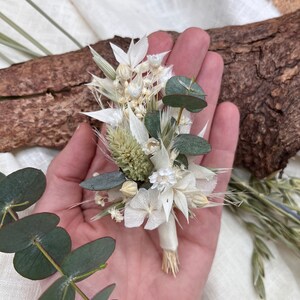 Dried flower badge | beige - eucalyptus | Flower arrangement groom | Boho Boutonniere | individually possible