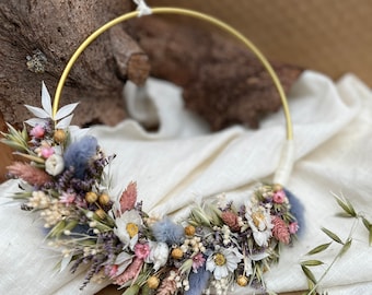 Dried flower wreath | Flower ring | colorful - pastel | Flower Hoop | Flower wreath