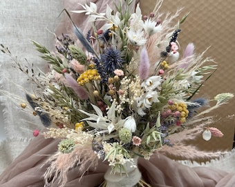 Dried flowers meadow bouquet | bridal bouquet | colorful