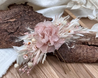 Trockenblumen Haarnadel | creme-rosé | Haar Accessoires | Haarschmuck