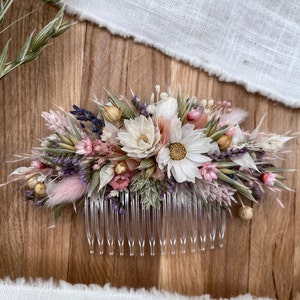 Colorful hair comb | Dried flowers | summery | wiesig | Durable hair accessories