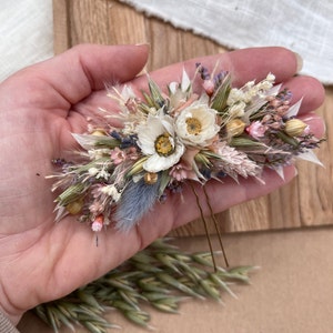Trockenblumen Haarschmuck Haarnadel Frühling & Sommer Haar Accessoires Blumenschmuck pastell bunt Bild 2