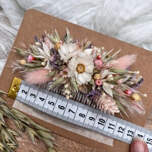 Colorful hair comb Dried flowers summery wiesig Durable hair accessories image 8