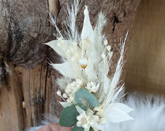 Dried flower pin | beige - eucalyptus | Flower Decoration Groom | Boho Boutonniere | individually possible
