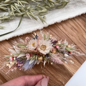 Trockenblumen Haarschmuck Haarnadel Frühling & Sommer Haar Accessoires Blumenschmuck pastell bunt Bild 1