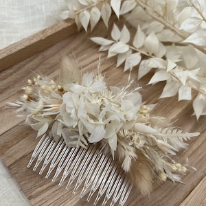 Dried flowers hair comb | beige-white | dried flowers | boho wedding | hair accessories