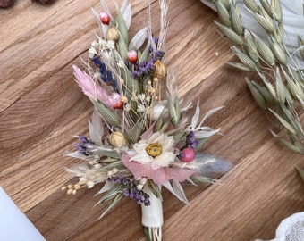 Dried flower badge | Boutonniere Groom | Best man, communion, confirmation… | Floral jewelry suit | colorful - pastel