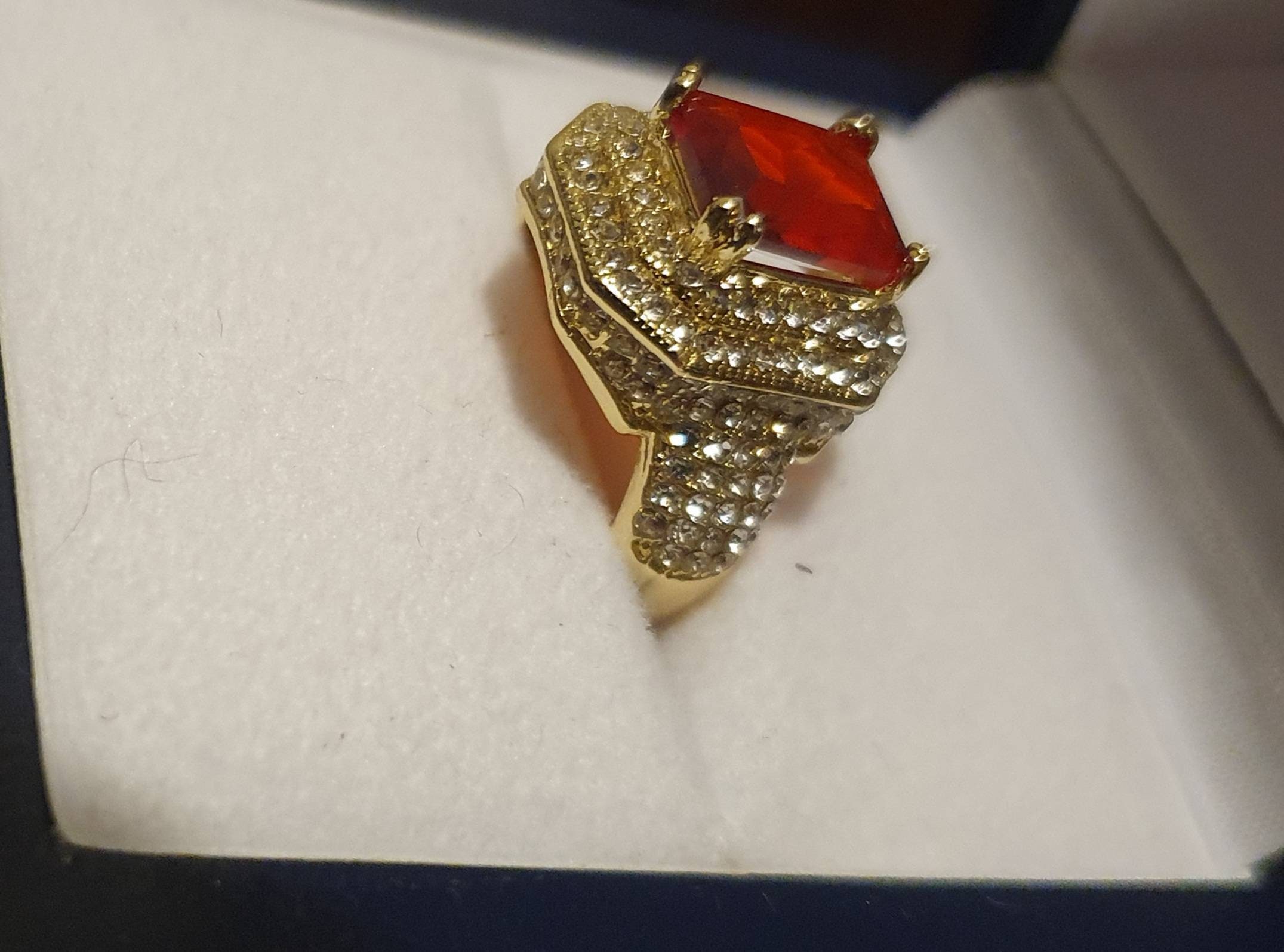 Red Ruby Gold W/ Diamonds Ring Etsy UK