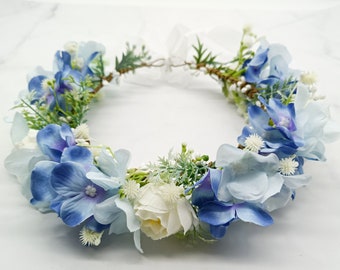 Dog Wedding Flower Collar, Faux Greenery and Silk Flowers Wedding Wreath, Pet Flower Crown, Flower Girls Wreath, Dog Birthday Attire