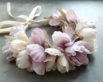 Dog Flower Collar, Dog Wedding Flower Wreath, Wedding Flower Crown, Puppy Flower Wreath, Dog Flower Crown