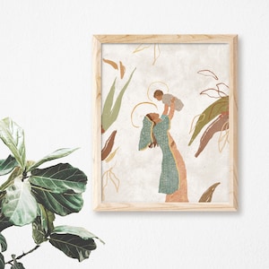 Blessed Mother and Baby Jesus | Our Lady of Guadalupe | Madonna and Child | Catholic Art Print