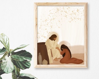 Jesus Christ and Mary Magdalene | Catholic Art Print | Christian Home ...