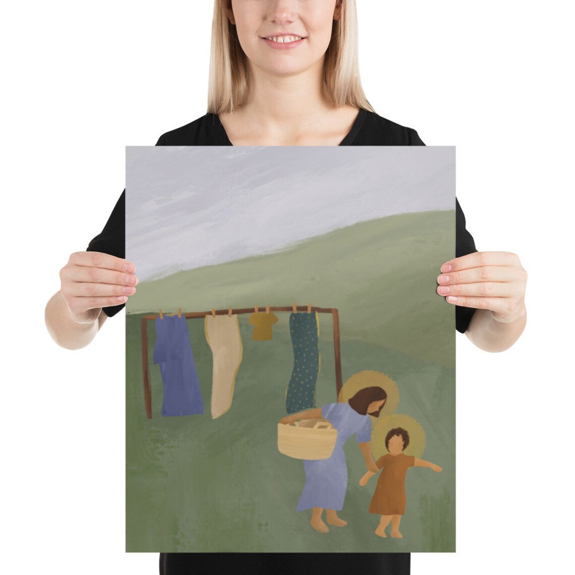 Mary and Jesus | Laundry Day | Blessed Virgin Mary | Gift for Mother ...