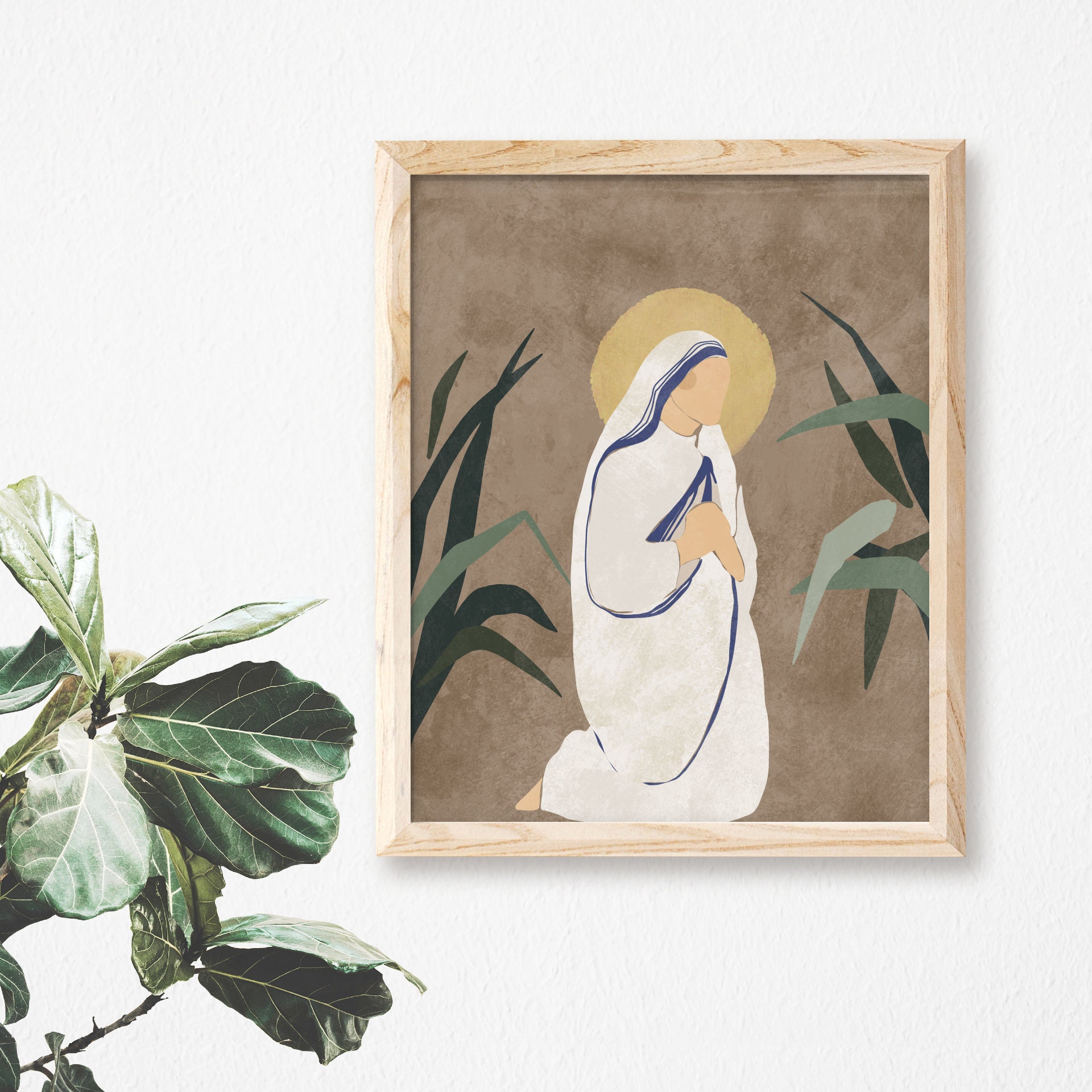 Santa Teresa de Calcuta / Madre Teresa / Grabado de Arte Católico / Patrona  / Obras de arte de la guardería - Etsy México, image size:1920x1920