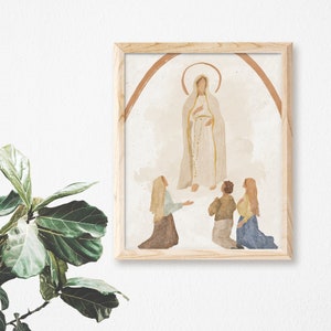 Our Lady of Fatima | Catholic Art Print | Francisco, Jacinta, and Lucia