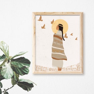 Saint Kateri Tekakwitha | Catholic Art Print | Lily of the Mohawks | Baptism Gift | Confirmation Gift | Prayer Card