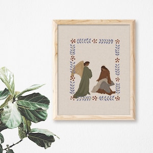 The Annunciation | Catholic Art Print | Mary and Saint Gabriel