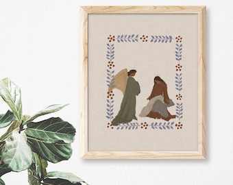 The Annunciation | Catholic Art Print | Mary and Saint Gabriel