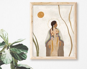 Saint Kateri Tekakwitha | Catholic Art Print | Religious Home Decor