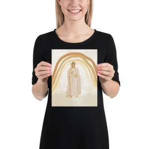 Our Lady of Fatima | Catholic Art Print | Blessed Virgin Mary | Boho Rainbow 12″×16″ inches