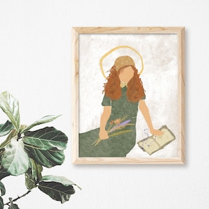 Saint Brigid of Ireland | Catholic Art Print | Feast Day | Patron Saint | Baptism Gift | Confirmation Gift