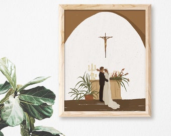 Catholic Wedding Art Print: Holy Spouses Giclée Print